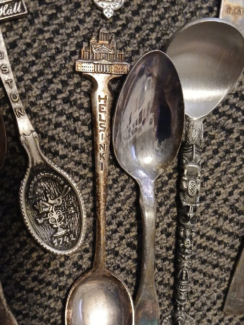 25 Assorted Souvenir Collectible Small Spoons - Mixed Silver & Gold Tones